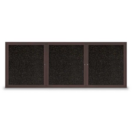 United Visual Products Sliding Door Indoor Enclosed Corkboard, 7 UV9027ACSH-WHITE-COBACC